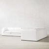 Baker Luxury 6 Seater L-Shape Couch Velvet Sofa – White