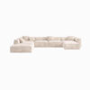 Amelia 6 Seater Velvet Sectional Sofa (Beige)