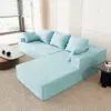 Annalisa 3 Seater L-Shape Velvet Sofa