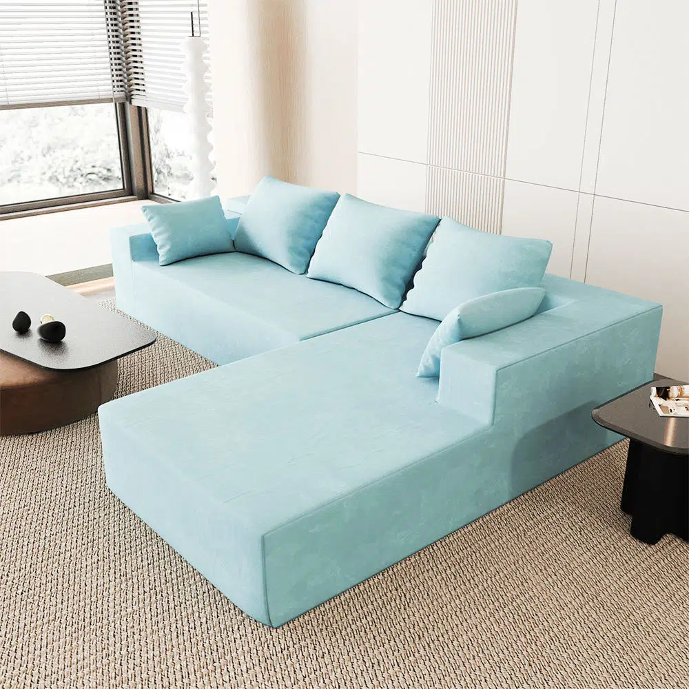 Annalisa 3 Seater L-Shape Velvet Sofa