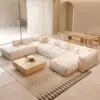 Amelia 6 Seater Velvet Sectional Sofa (Beige)