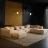 Amelia 6 Seater Velvet Sectional Sofa (Beige)