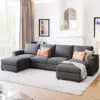 Cambridge 4 Seater U-Shape Polyester Sofa