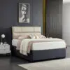 Sausalito Leather Bed (Grey)