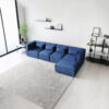Gian 4 Seater L Shaped Velvet Sofa  – Blue