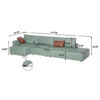 Costa Modular 4 Seater L-Shape Velvet Sofa