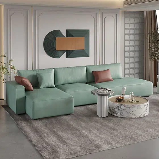Costa Modular 4 Seater L-Shape Velvet Sofa