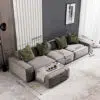 Serena 3 Seater L-Shape Velvet Sofa – Grey
