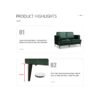 Marion 2 Seater Velvet Sofa – Green