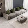 Serena 3 Seater L-Shape Velvet Sofa – Grey