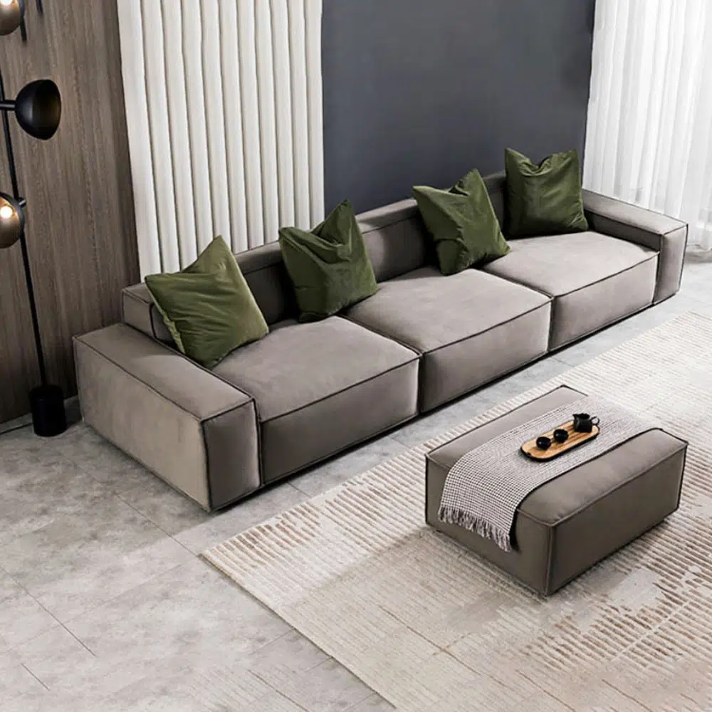Serena 3 Seater L-Shape Velvet Sofa – Grey