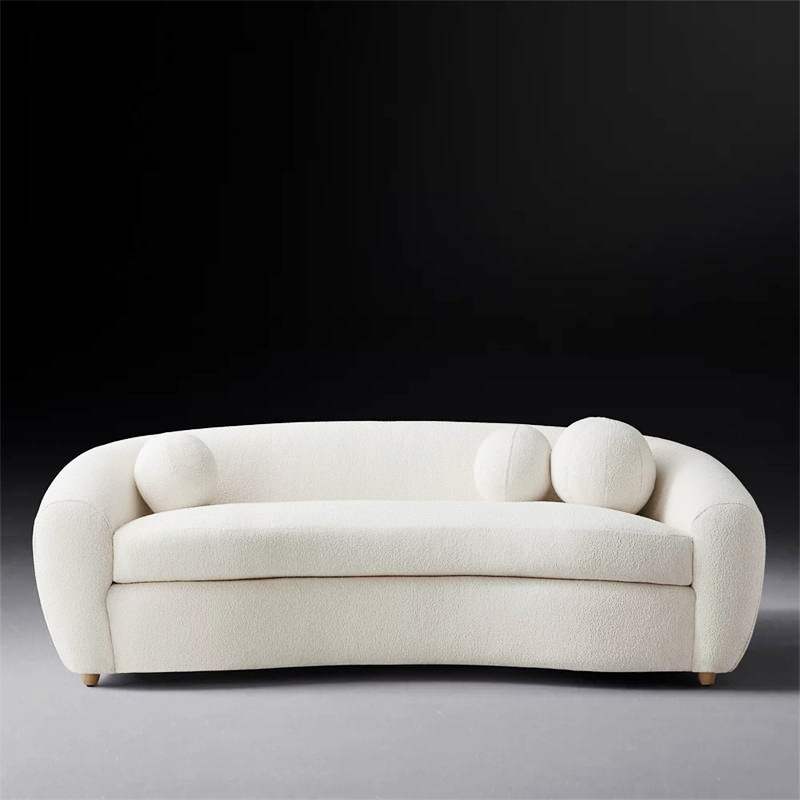 Rossi Lounge 3 Seater Fabric Sofa in White Color