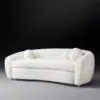 Rossi Lounge 3 Seater Fabric Sofa in White Color