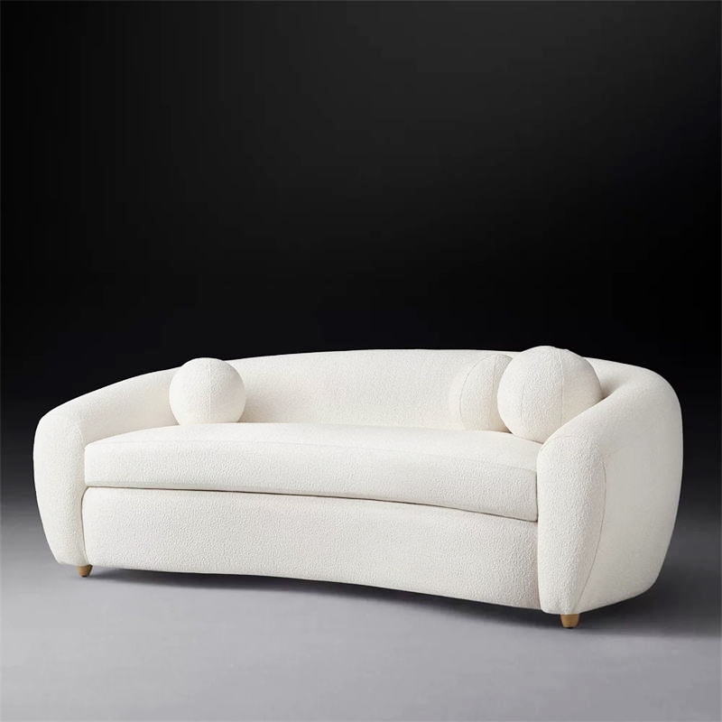 Rossi Lounge 3 Seater Fabric Sofa in White Color