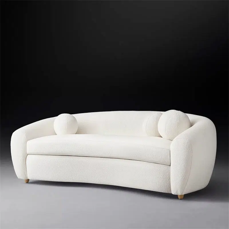 Rossi Lounge 3 Seater Fabric Sofa in White Color