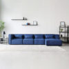 Gian 4 Seater L Shaped Velvet Sofa  – Blue