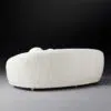Rossi Lounge 3 Seater Fabric Sofa in White Color