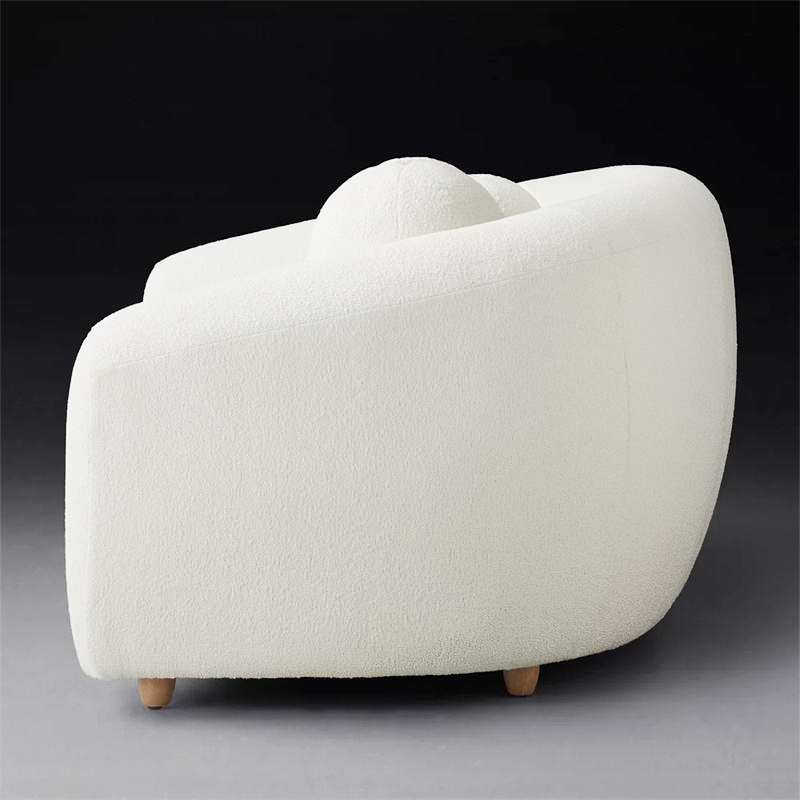 Rossi Lounge 3 Seater Fabric Sofa in White Color