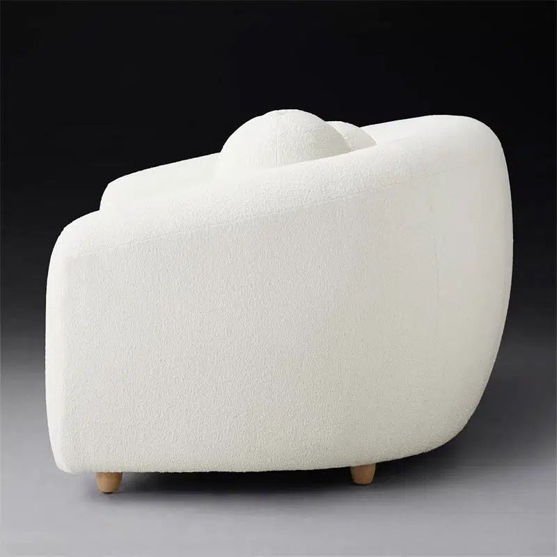 Rossi Lounge 3 Seater Fabric Sofa in White Color