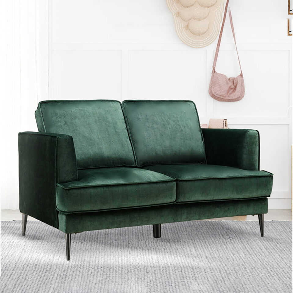 Marion 2 Seater Velvet Sofa – Green