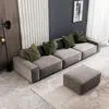 Serena 3 Seater L-Shape Velvet Sofa – Grey