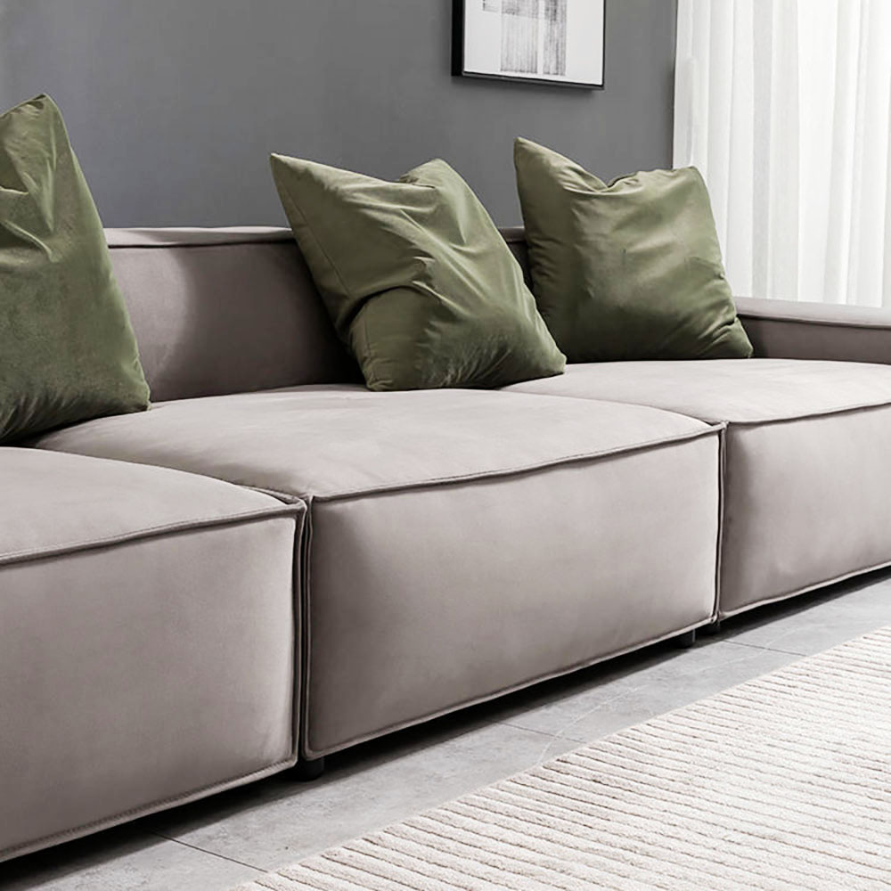Serena 3 Seater L-Shape Velvet Sofa – Grey