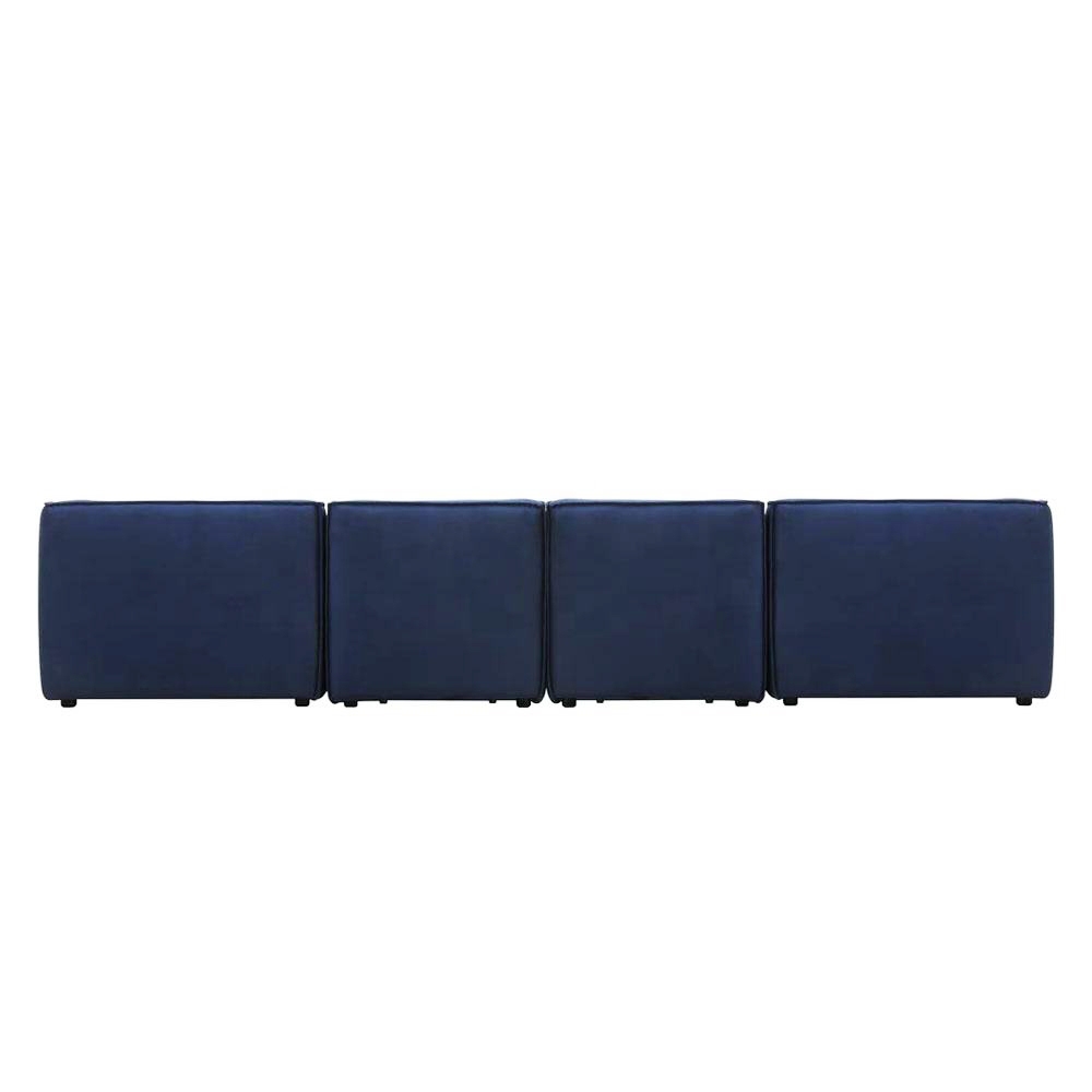 Gian 4 Seater L Shaped Velvet Sofa – Blue