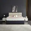 Sausalito Leather Bed (Grey)