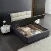 Sausalito Leather Bed (Grey)