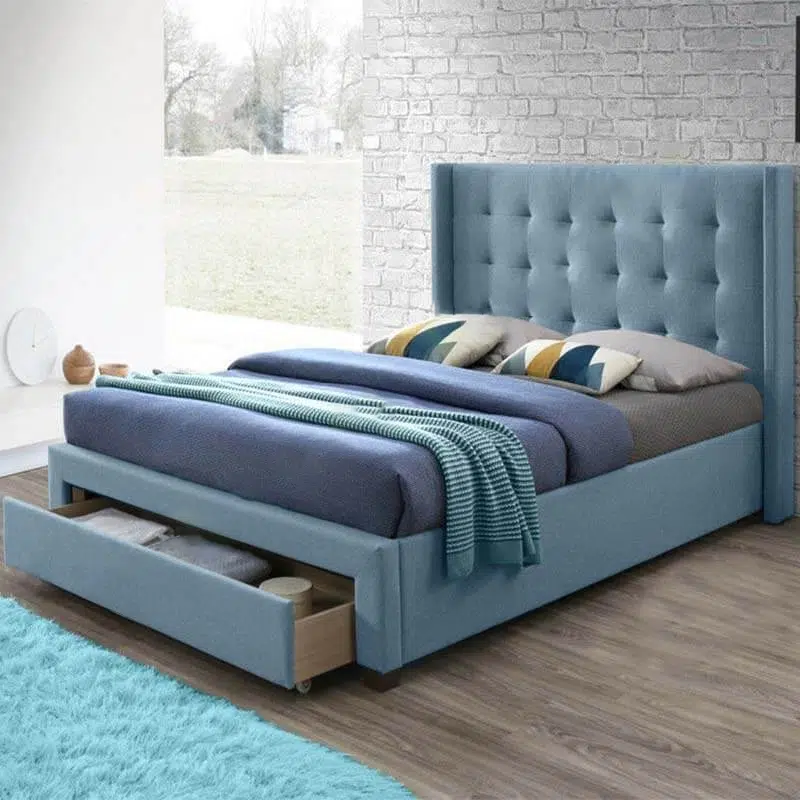 Laurent Light Blue Storage Bed