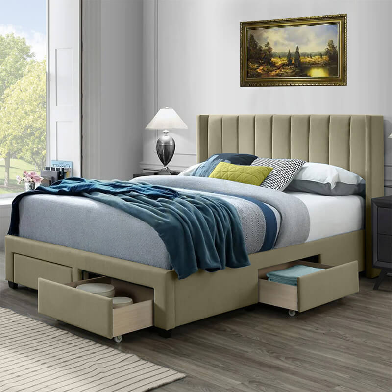 Oakland Storage Velvet Bed