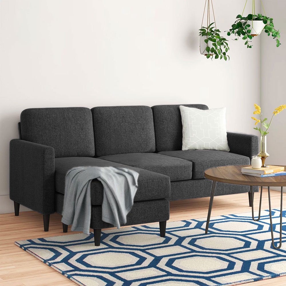 Abinger 3 Seater L-Shape Linen Fabric Sofa