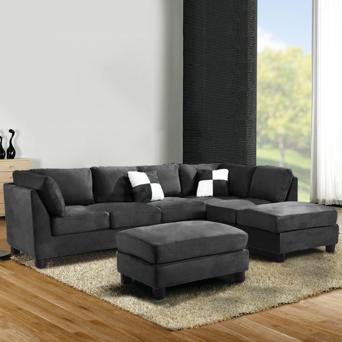Altari 5 Seater L-Shape Velvet Sofa