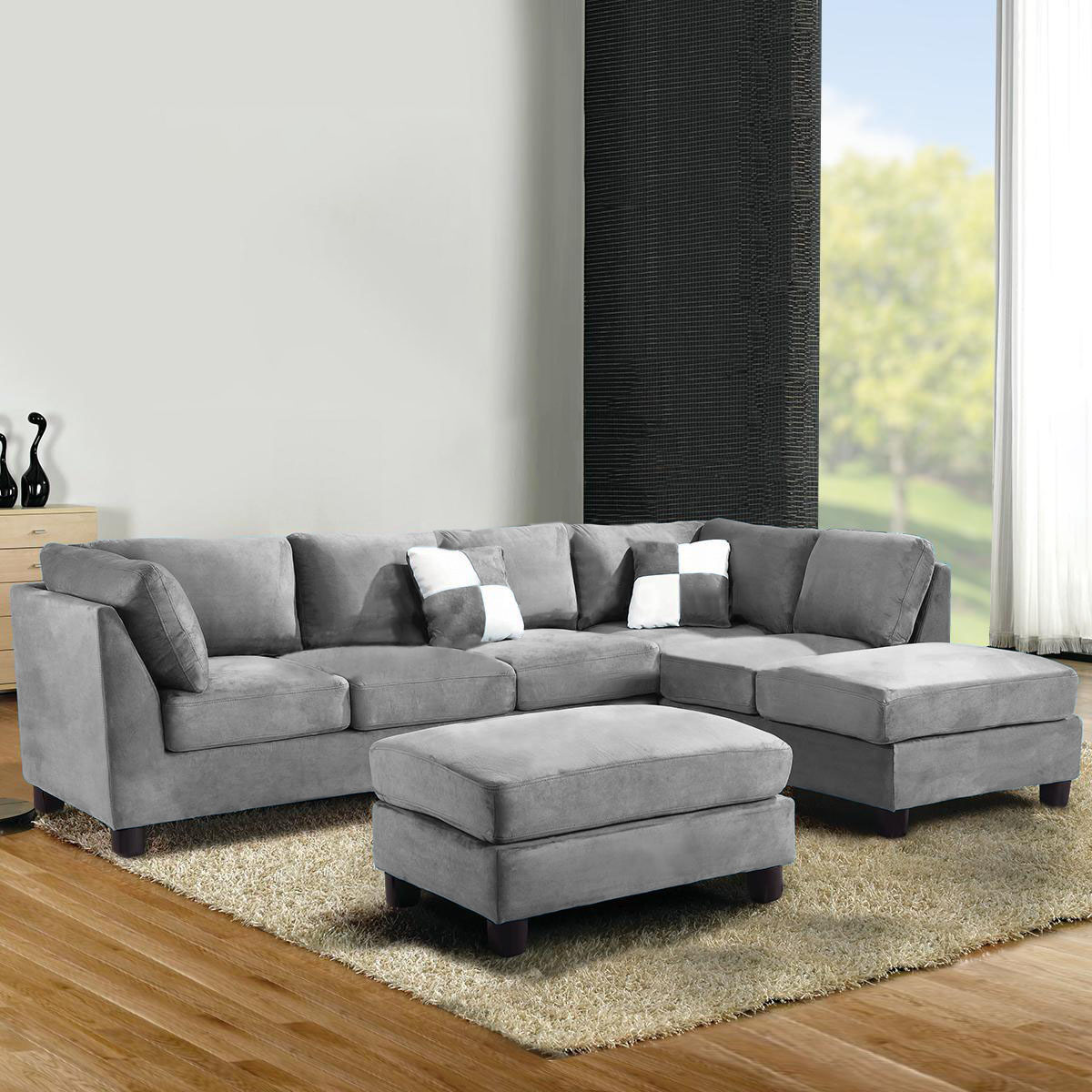 Altari 5 Seater L-Shape Velvet Sofa