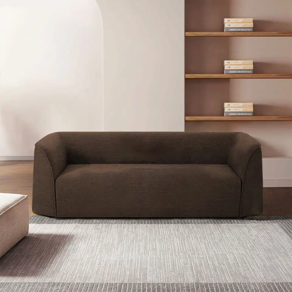 Bacall 2 Seater Polyester Sofa – Brown