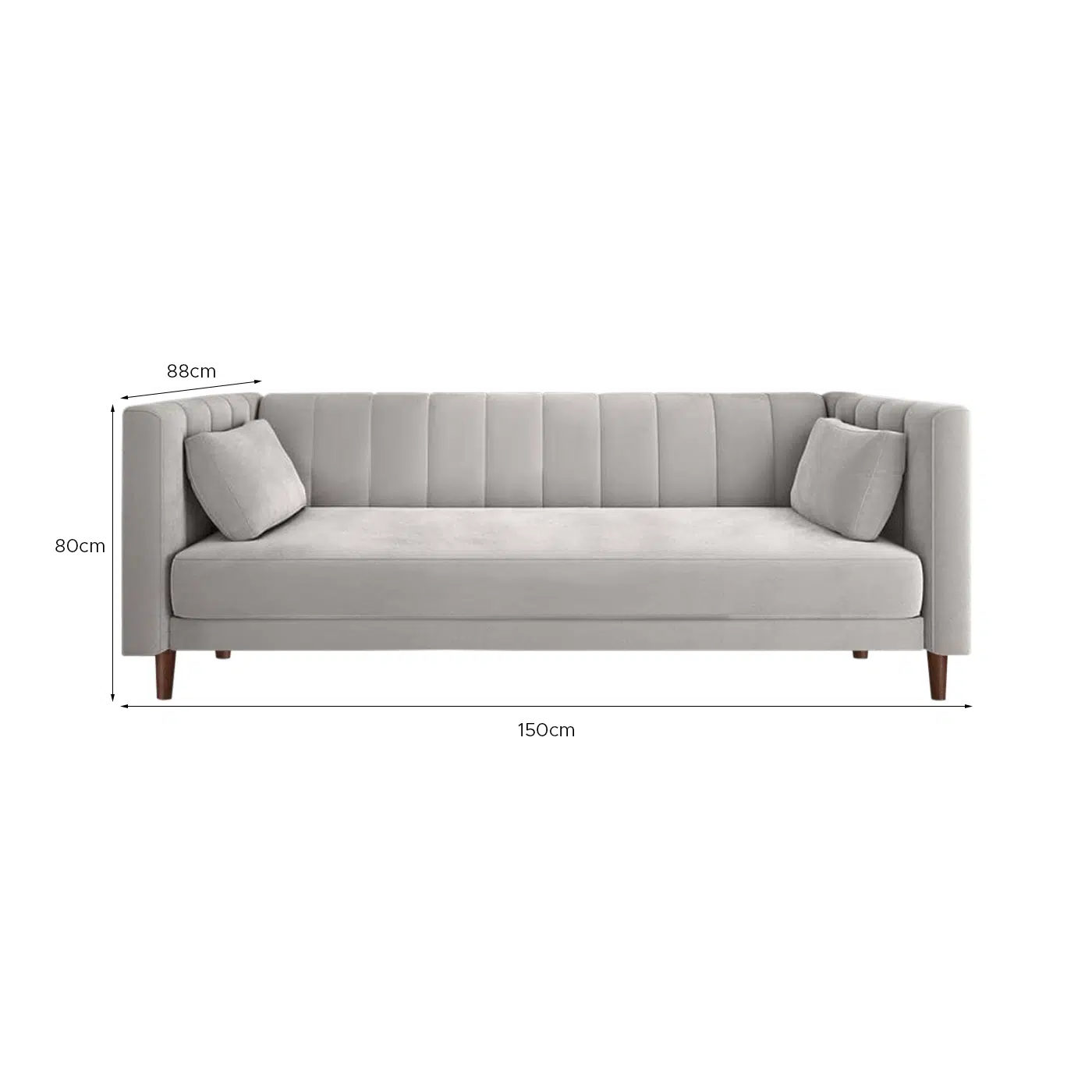 Como Channel 2 Seater Velvet Sofa