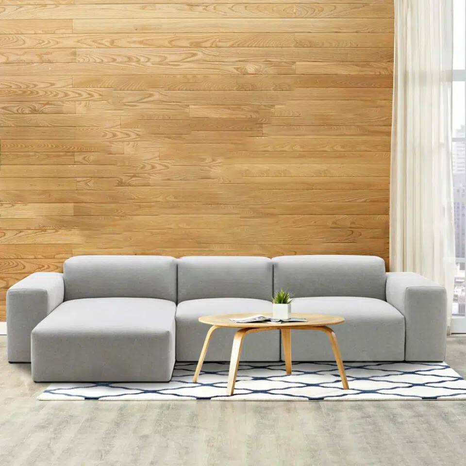 Dennes 3 Seater L-Shape Polyester Sofa