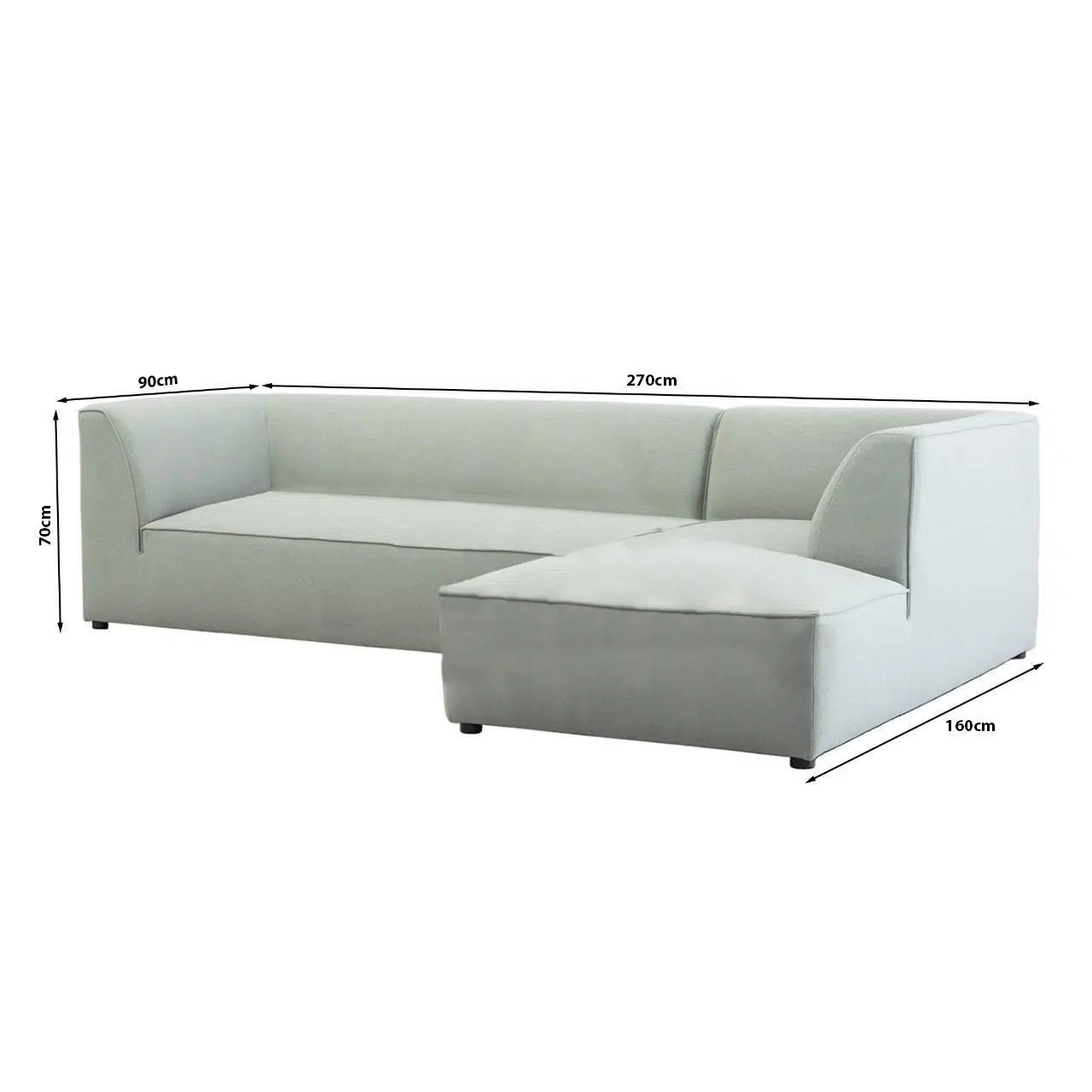 Harmony 3 Seater L-Shape Polyester Sofa