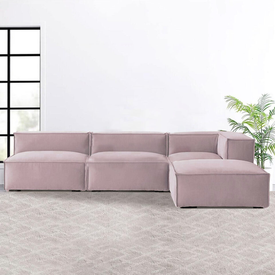 Marin 3 Seater L-Shape Velvet Sofa