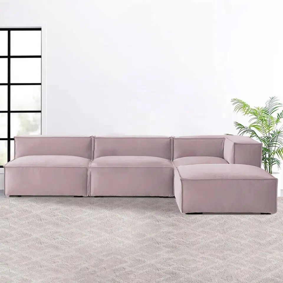 Marin 3 Seater L-Shape Velvet Sofa