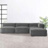 Marin 3 Seater L-Shape Velvet Sofa