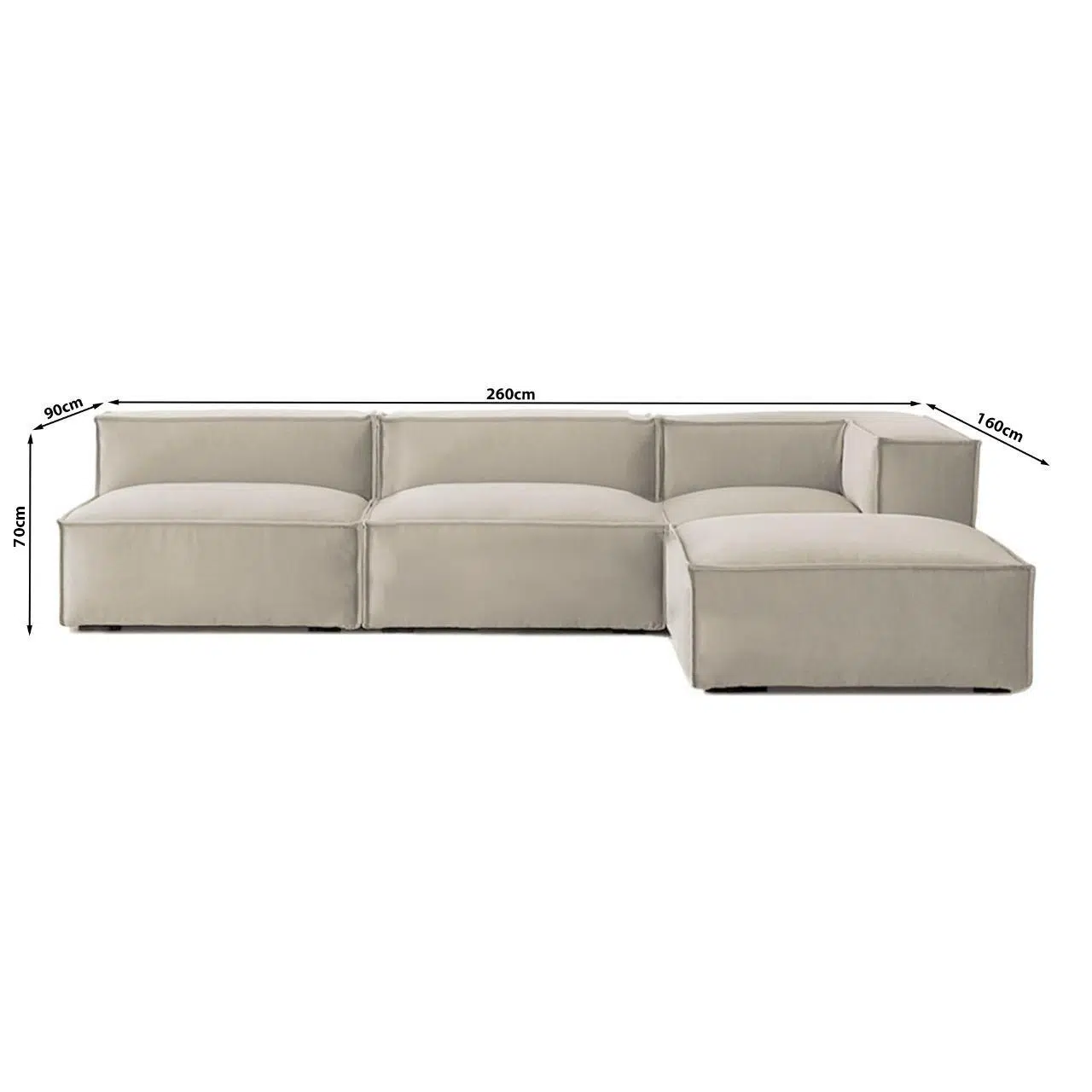 Marin 3 Seater L-Shape Velvet Sofa