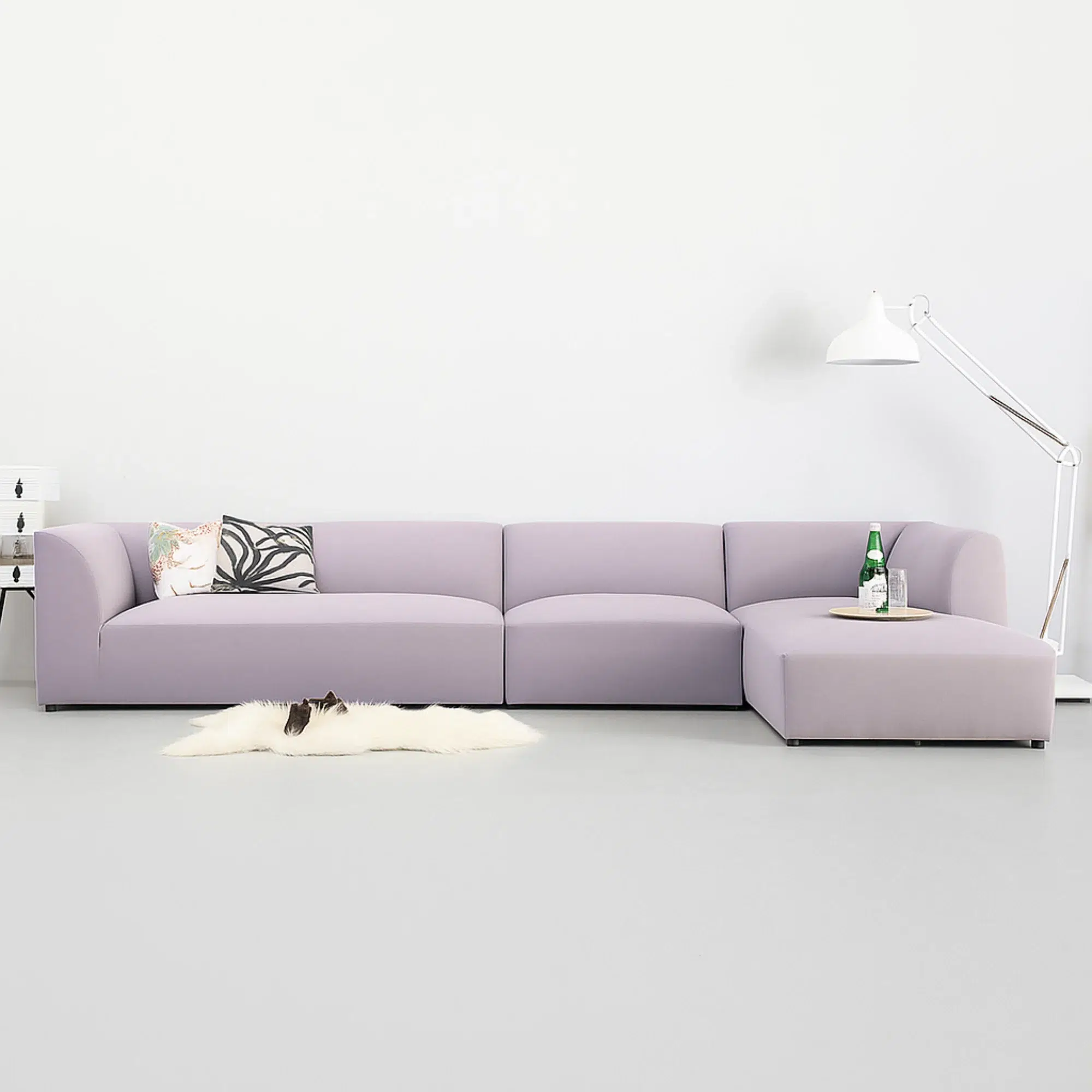Newport 3 Seater L-Shape Velvet Sofa