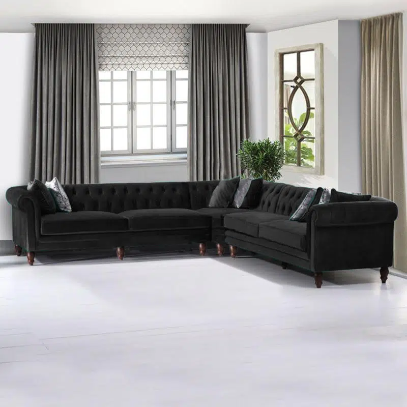 Parry 5 Seater L-Shape Velvet Sofa
