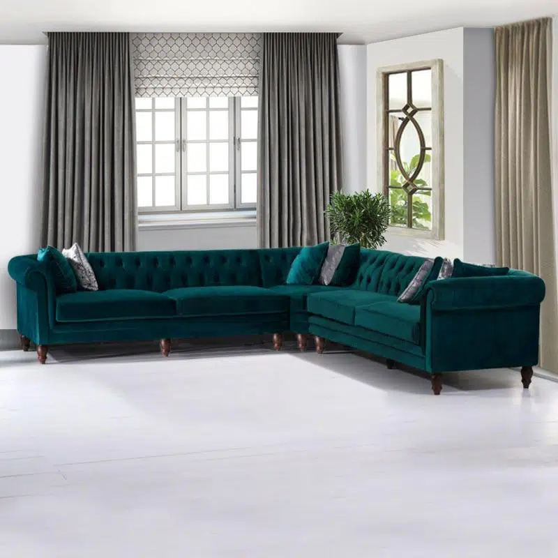 Parry 5 Seater L-Shape Velvet Sofa