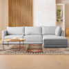 Tanavi 3 Seater L-Shape Linen Polyester Sofa