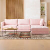 Tanavi 3 Seater L-Shape Linen Polyester Sofa