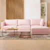 Tanavi 3 Seater L-Shape Linen Polyester Sofa