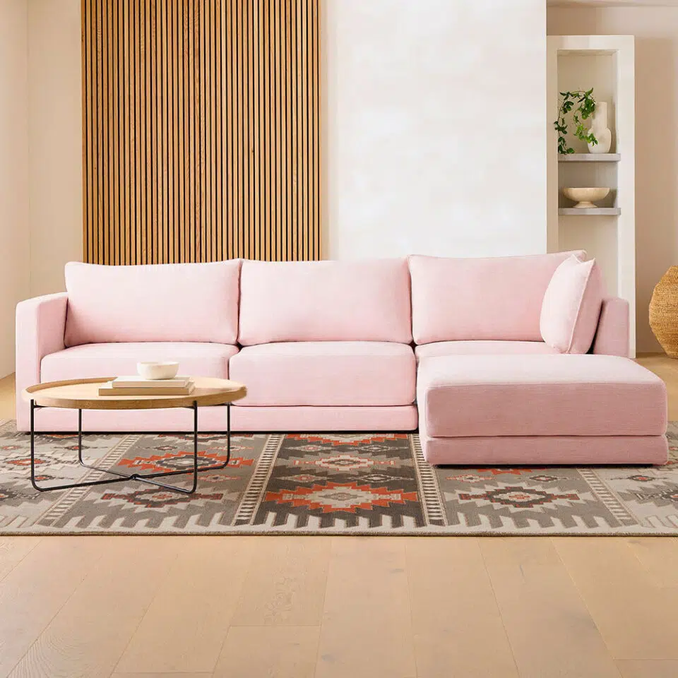 Tanavi 3 Seater L-Shape Linen Polyester Sofa…