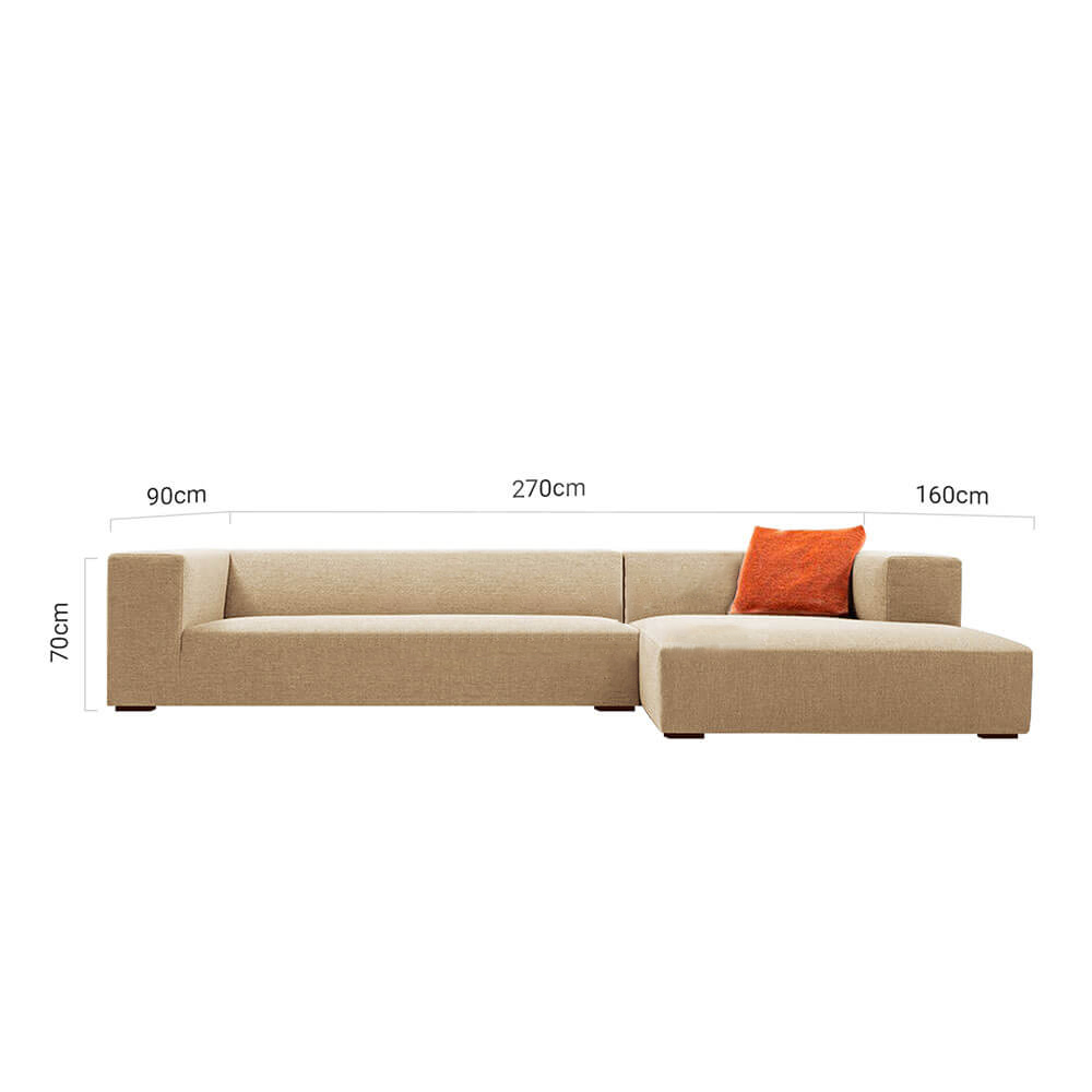 Urban 3 Seater L-Shape Polyester Sofa